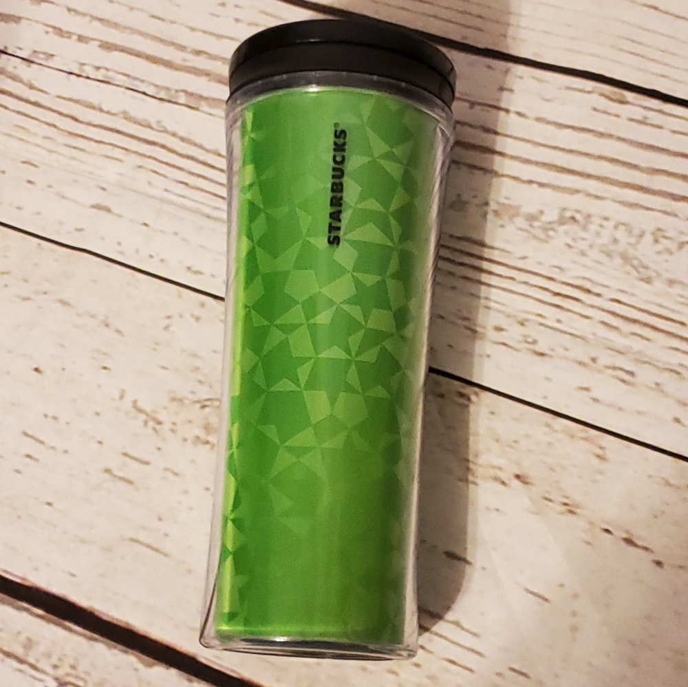 Starbucks 2011 holographic green tumbler 16 oz hot or cold